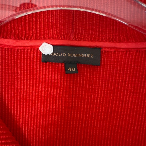 Adolfo Domínguez Pleated beautifully Oversized Collar RED women's Light Cardigan - Picture 9 of 15